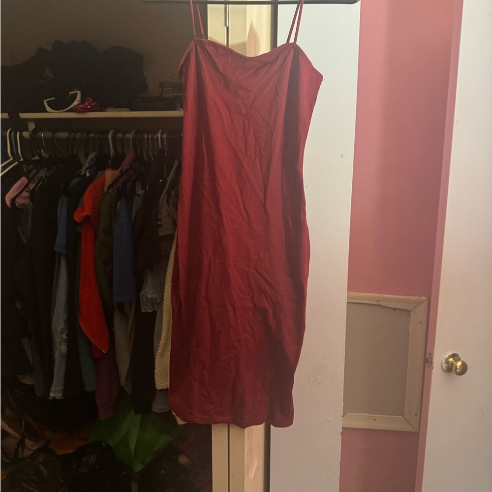 Elegant Red Slip Dress